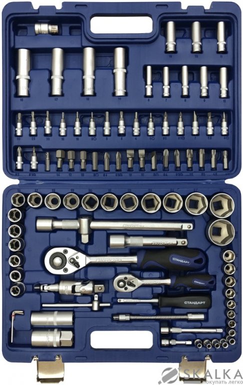 На фото Набор инструмента Стандарт 1/4"&1/2" 94 шт с металлическими замками (STM-0094-6)