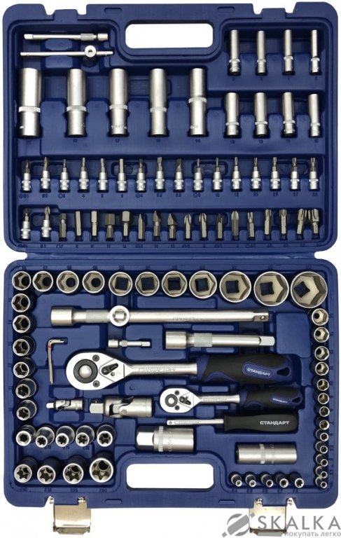 На фото Набор инструмента Стандарт 1/4"&1/2" 108 шт с металлическими замками (STM-0108-6)