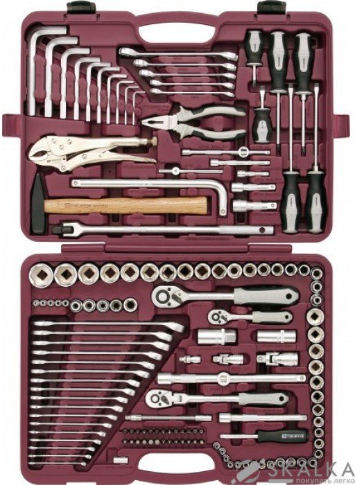 На фото Набор инструмента универсальный Thorvik 1/4", 3/8", 1/2"DR, 142 предмета (UTS0142)