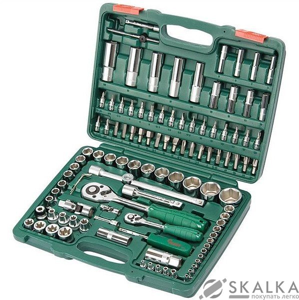 На фото Набор торцевых головок Hans 1/4"DR 4-14мм и 1/2"DR 10-32 мм, 108 шт 12 грананей (TK-108 R2)