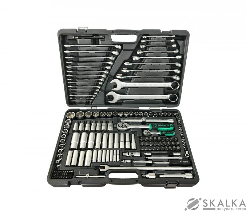 На фото Набор ручных инструментов Garwin 1/4" и 1/2" 6 граней 169 предметов (641150)
