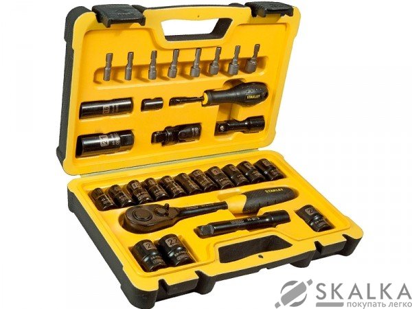 На фото Набор головок торцевых Stanley 1/2" с инструментами, 30 шт (STHT0-73401)