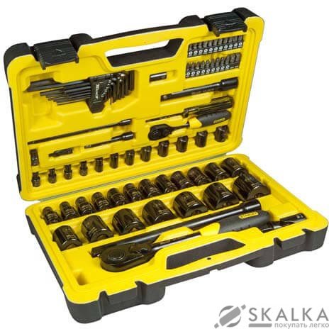 На фото Набор головок торцевых Stanley 1/4" с насадками, шестигранниками, 78 шт (STHT0-72655)
