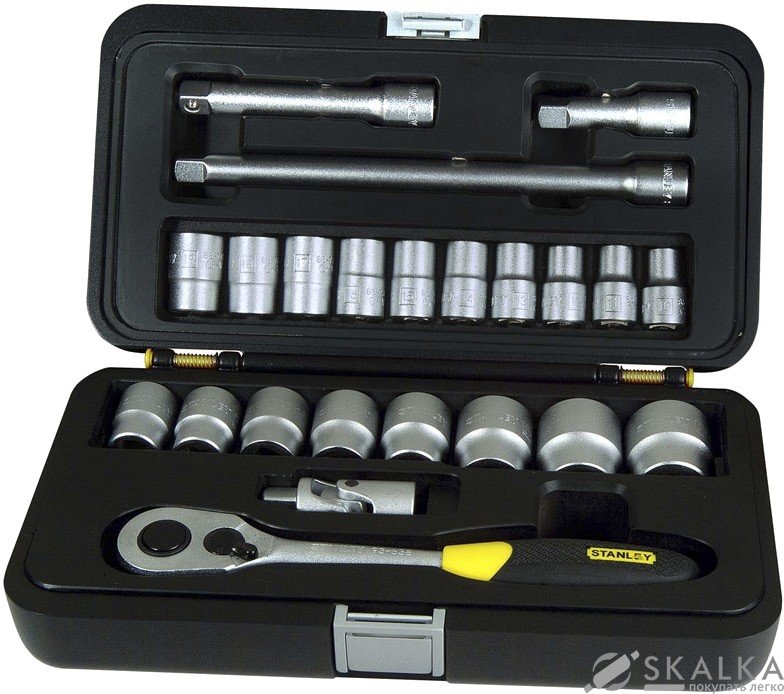 На фото Набор головок торцевых Stanley Expert 1/2" с инструментами, 23 шт (1-94-671)