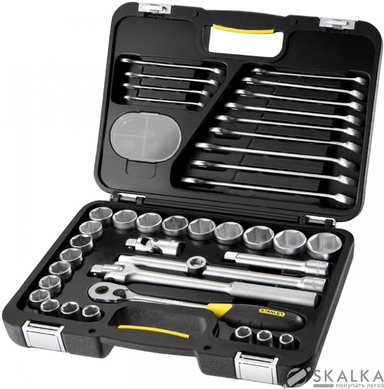 На фото Набор головок торцевых Stanley Expert 1/2" с инструментами, 40 шт (1-99-056)