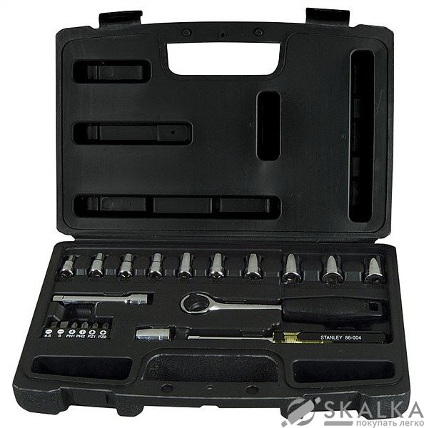 На фото Набор головок торцевых Stanley Expert 1/4" с инструментами, 20 шт DW (1-94-649)