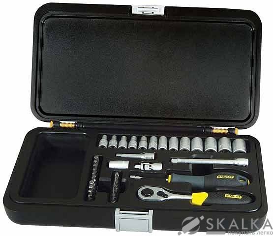 На фото Набор головок торцевых Stanley Expert 1/4" с инструментами, 35 шт DW (1-94-672)