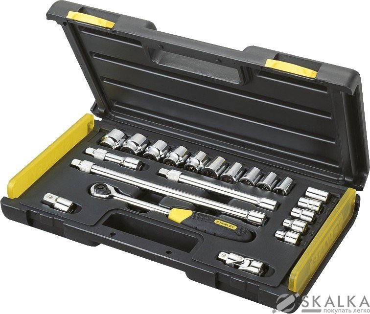 Набор головок торцевых Stanley MicroTough 3/8" с инструментами, 21 шт (2-85-583) На фото Набор головок торцевых Stanley MicroTough 3/8" с инструментами, 21 шт (2-85-583)