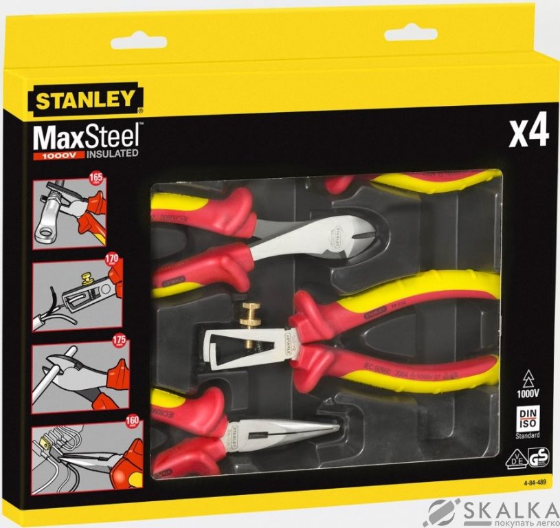На фото Набор диэлектрических инструментов Stanley MaxSteel 4 шт (4-84-489)
