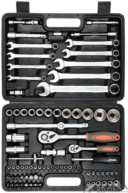 Набор головок торцевых, насадок Sthor 1/2" с инструментами 82 шт (58689) На фото Набор головок торцевых, насадок Sthor 1/2" с инструментами 82 шт (58689)