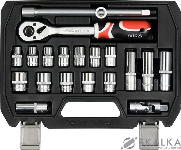 Набор головок торцевых Yato 1/2", М10-24 с инструментами 20 шт (YT-38691) На фото Набор головок торцевых Yato 1/2", М10-24 с инструментами 20 шт (YT-38691)