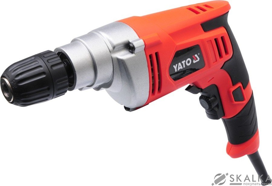 Дрель сетевая YATO 580 Вт, самозажимной патрон 10 мм (YT-82051) На фото Дрель сетевая YATO 580 Вт, самозажимной патрон 10 мм (YT-82051)
