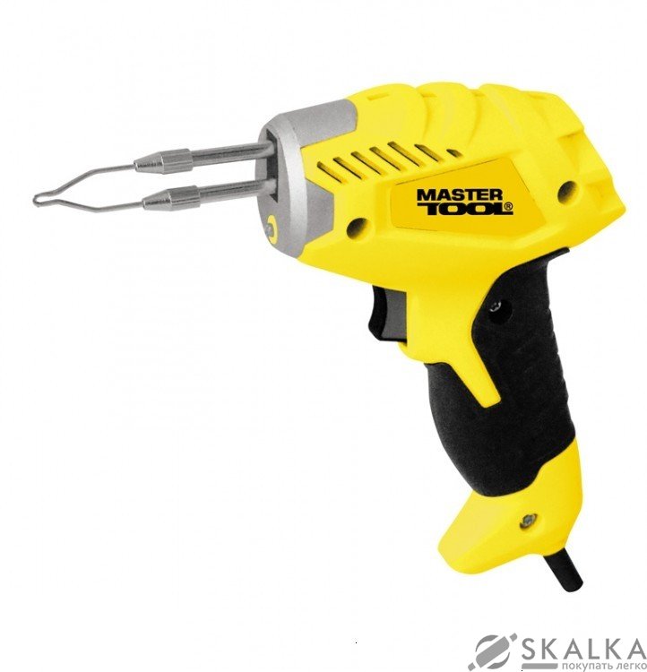 На фото Паяльник импульсный с трансформатором Mastertool 100 Вт, в кейсе с насадками (44-0000)