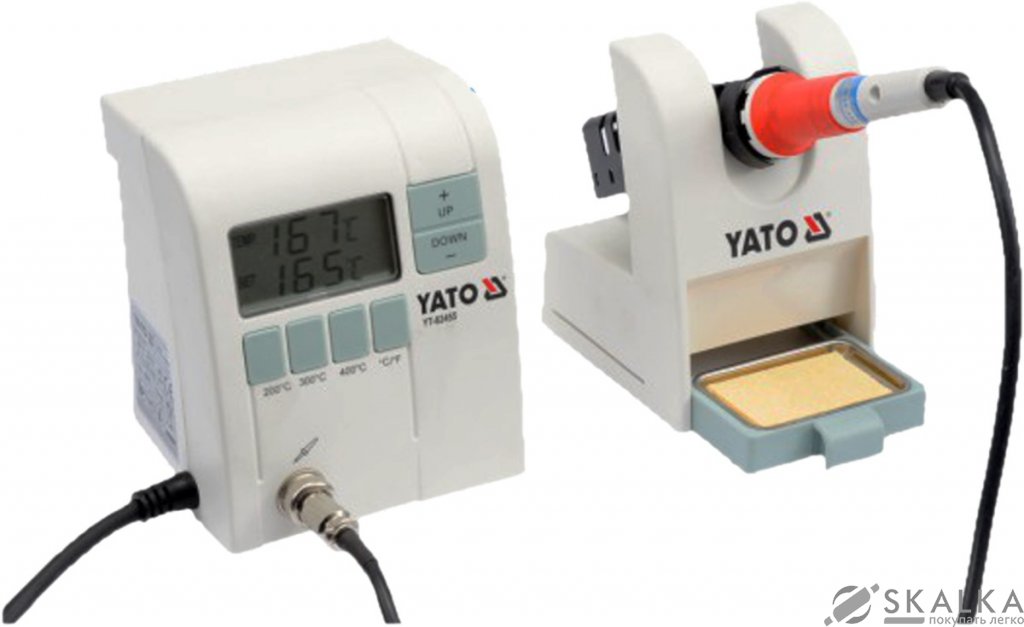 На фото Паяльная станция цифровая индукционная YATO 48 Вт, 150-450 °С, жало 7.1 х 65 мм (YT-82455)