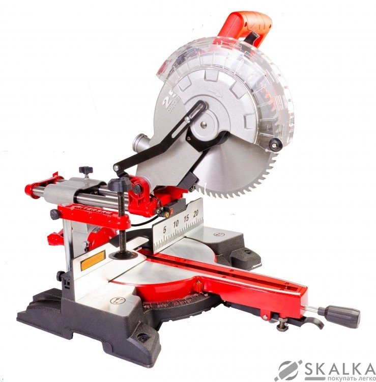 На фото Станок торцовочный Mastertool PROFI 2200 Вт, 255*25.4 мм, 5000 об/мин, 4 угла работы (MMS2505S)