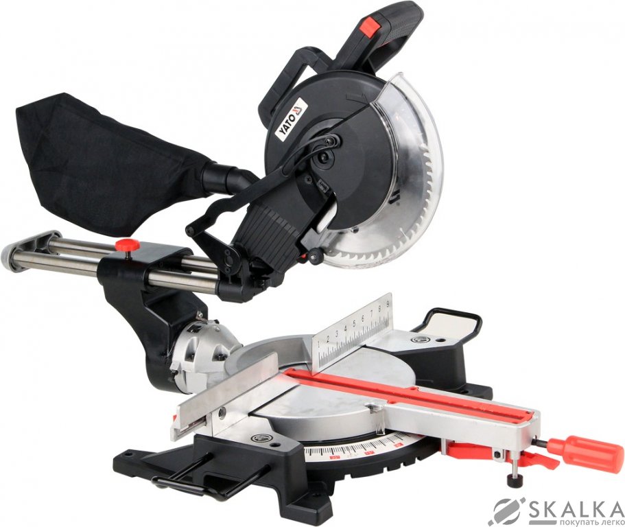 Торцовочная пила по дереву с протяжкой YATO 1800Вт, 255 х 30 мм (YT-82171) На фото Торцовочная пила по дереву с протяжкой YATO 1800Вт, 255 х 30 мм (YT-82171)
