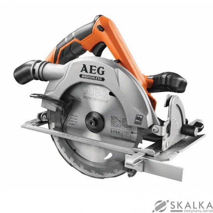 На фото Пила дисковая аккумуляторная AEG Li-Ion 18 В, 190/16 мм, угол 56°, глубина 64 мм (BKS18BL-0)