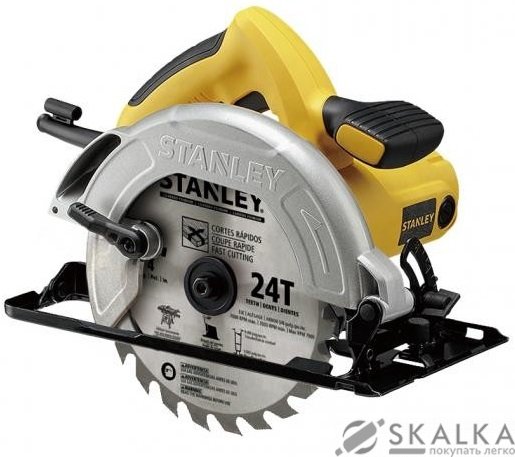 На фото Пила дисковая STANLEY 1600 Вт, 190х30 мм, угол 0-45° - 65-50 мм (SC16-RU)