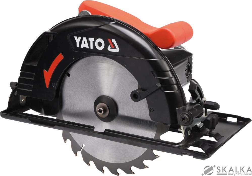 На фото Пила дисковая YATO 1300 Вт, 190х20 мм, угол 0-45° (YT-82150)