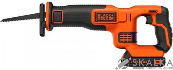 Сабельная пила аккумуляторная B & D Li-Ion 18 В 1.5 Ач длина полотна 15 см 6TPI ход 22мм (BDCR18-QW) На фото Сабельная пила аккумуляторная B & D Li-Ion 18 В 1.5 Ач длина полотна 15 см 6TPI ход 22мм (BDCR18-QW)