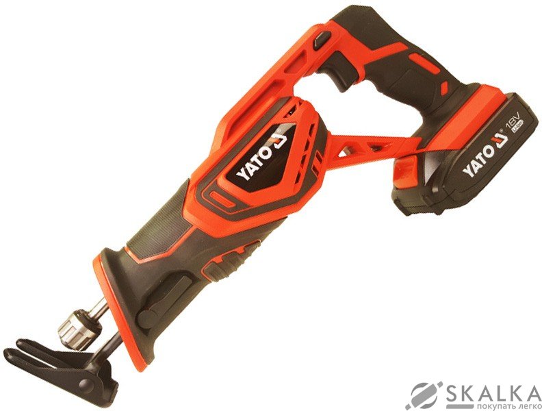 Сабельная пила аккумуляторная YATO Li-Ion 18 В, 2 Ач, с зарядным устройством (YT-82814) На фото Сабельная пила аккумуляторная YATO Li-Ion 18 В, 2 Ач, с зарядным устройством (YT-82814)