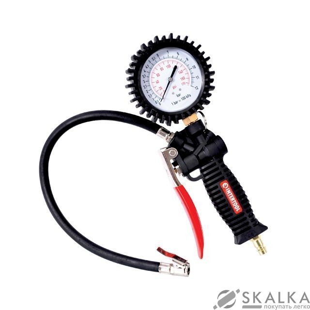 Пистолет Intertool для накачки шин с манометром профи (PT-0510) На фото Пистолет Intertool для накачки шин с манометром профи (PT-0510)