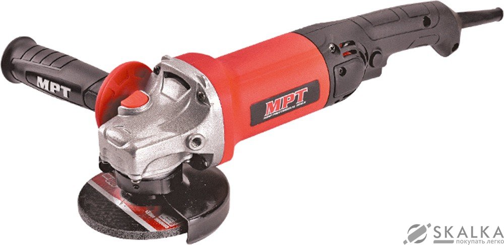 На фото Болгарка Mastertool 125 мм, 900 Вт, 11000 об/мин, длинная ручка (MAGL9003.02)