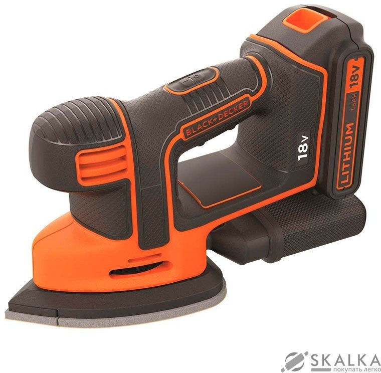 На фото Шлифмашина вибрационная аккумуляторная B & D Li-Ion 18В 1.5Ач 12000 об/мин плавный пуск (BDCDS18-QW)