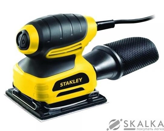 На фото Шлифмашина вибрационная STANLEY 220 Вт, платформа 114х109 мм, лист 114х114 мм DW (STSS025-RU)