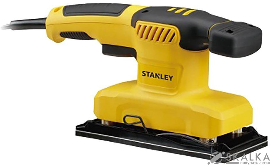 На фото Шлифмашина вибрационная STANLEY 280 Вт, платформа 185 х 91 мм, лист 93 х 230 мм (SS28-RU)