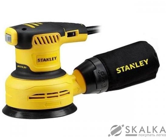 На фото Шлифмашина эксцентриковая STANLEY 300 Вт, 13000 об/мин, амплитуда 2.5 мм, диск 125 мм (SS30-RU)