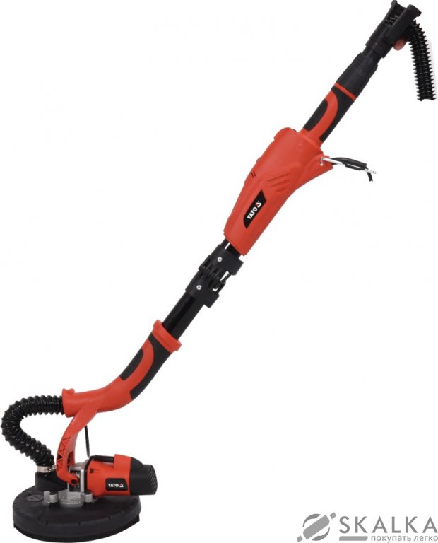 На фото Шлифмашина для стен и потолков на штанге YATO 710 Вт, 225 мм, макс высота 4 м (YT-82350)