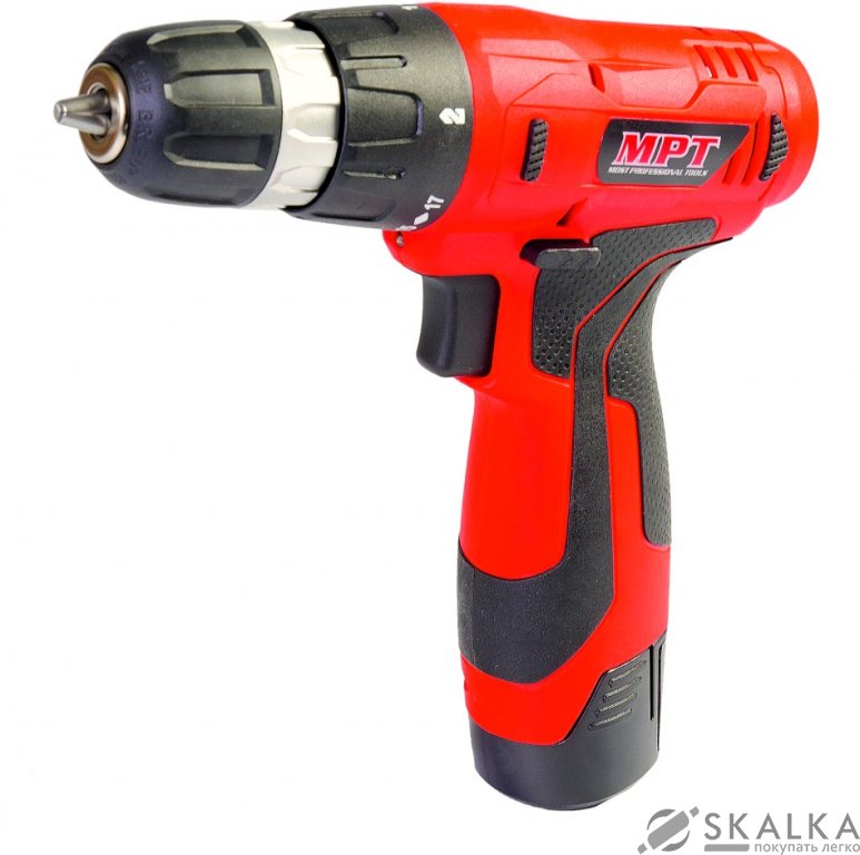 На фото Шуруповерт аккумуляторный Mastertool 12V Li-ion 1.3 Ач 0-700 об/мин 0-10 мм 2 АКБ кейс (MCDT1215.B2)