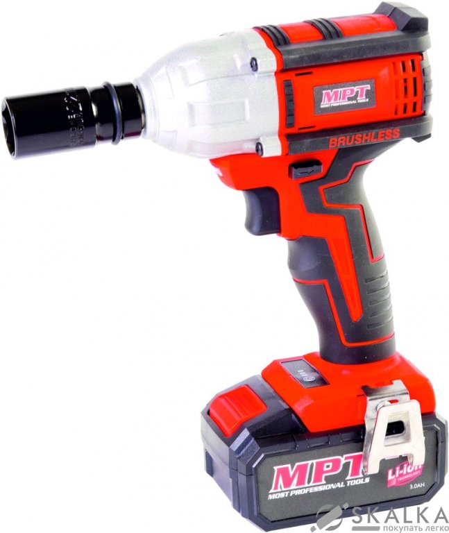 На фото Гайковерт аккумуляторный Mastertool 21 V Li-ion, 450 Нм, 2 скорости, пластиковый кейс (MCIW2140)