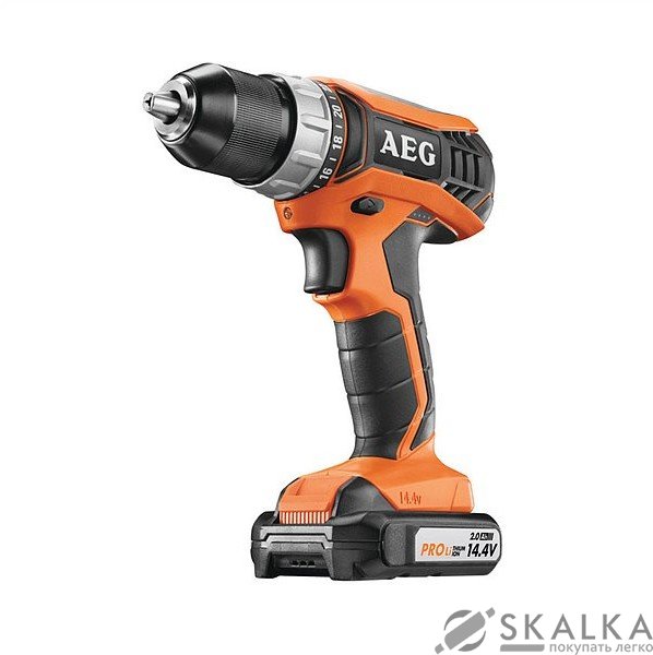 На фото Шуруповерт аккумуляторный AEG Li-ion 14.4 В 2 Ач 36 Нм патрон 13 мм (сталь) в кейсе (BS14G3LI-202С)