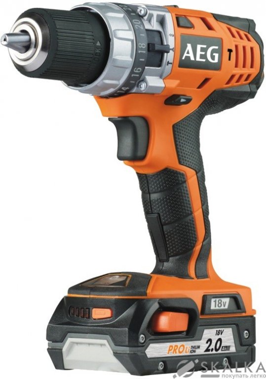 На фото Шуруповерт дрель ударная аккумуляторная AEG 2 x Li-ion 18В 1.8 Ач 60 Нм 13мм в кейсе (BSB18CLI-202С)