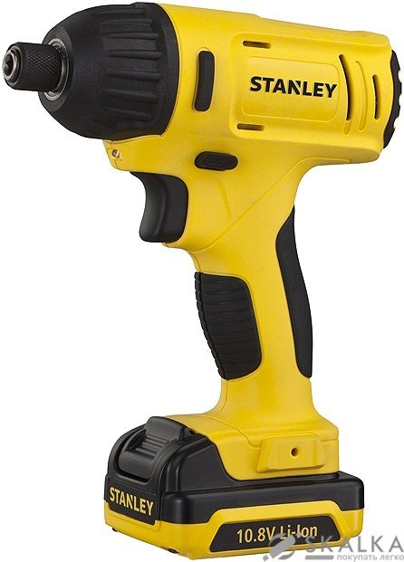 На фото Шуруповерт ударный импульсный STANLEY 10.8 V Li-ion 1.5 Ач патрон 1/4", 110 Nm DW (SCI12S2-RU)