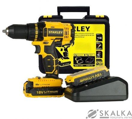 Шуруповерт дрель бесщеточный STANLEY 18 V, 55 Nm, Li-ion 1.5 Ач 13 мм DW (SBD20S2K-RU) На фото Шуруповерт дрель бесщеточный STANLEY 18 V, 55 Nm, Li-ion 1.5 Ач 13 мм DW (SBD20S2K-RU)