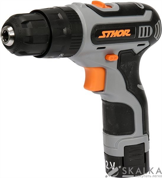 На фото Шуруповерт дрель с ударом STHOR 12 В, Li-ion 1.5 Ач, КМ-24 Nm, патрон 10 мм DW (78111)