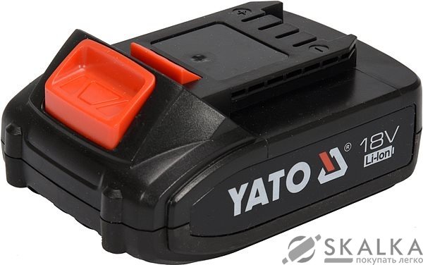 Аккумулятор Li-ion YATO 18 В, 2.0 Ач, продолжительность заряда 1 ч (YT-82842) На фото Аккумулятор Li-ion YATO 18 В, 2.0 Ач, продолжительность заряда 1 ч (YT-82842)