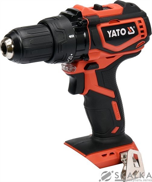 На фото Шуруповерт дрель бесщеточный YATO 18 В, 42 Нм, патрон 13 мм без аккумулятора (YT-82795)