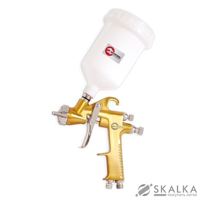 На фото Краскораспылитель Intertool HP BRONZE PROF 1.5мм, 600мл, три регулировки (PT-0113)