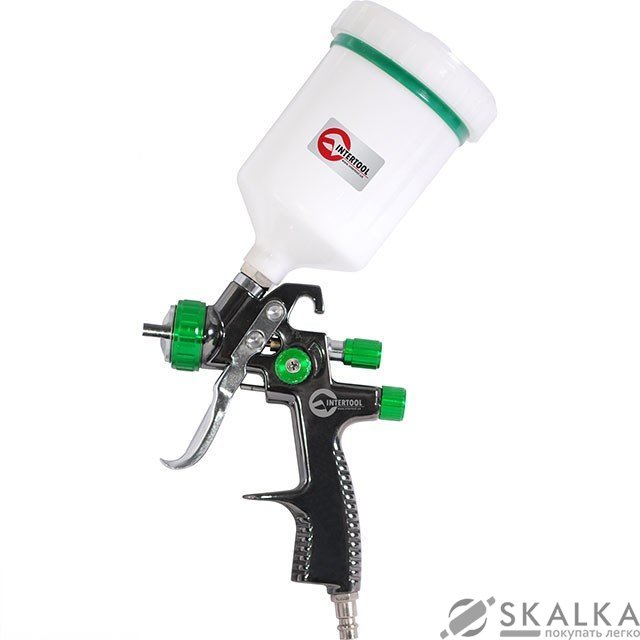 На фото Краскораспылитель Intertool LVLP GREEN 1.3мм, 600мл (PT-0132)