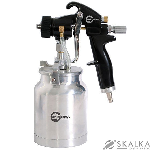На фото Краскораспылитель Intertool HVLP BLACK PROF 1.5мм, регулируемой подачей давления (PT-0214)