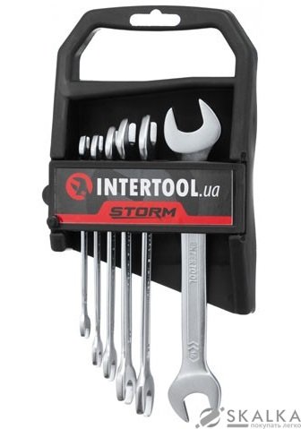 На фото Набор рожковых ключей Intertool 6шт 6-17мм CrV satin PROF DIN3110 (XT-1101)