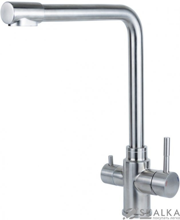 Смеситель Aquatica KT D35 гусак с выходом для питьевой воды на гайке SS (KT-4B770P) На фото Смеситель Aquatica KT D35 гусак с выходом для питьевой воды на гайке SS (KT-4B770P)