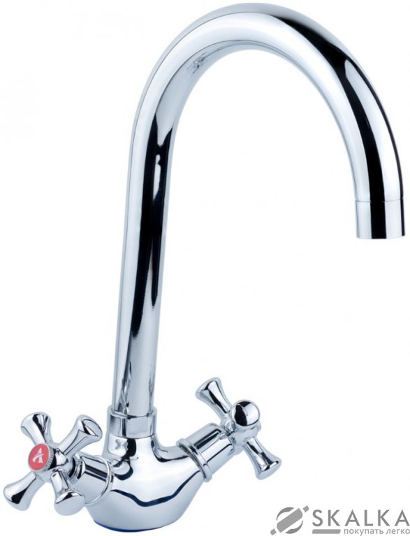 Смеситель для кухни Aquatica PL 1/2" гусак высокий ухо на гайке (PL-4B455C) На фото Смеситель для кухни Aquatica PL 1/2" гусак высокий ухо на гайке (PL-4B455C)