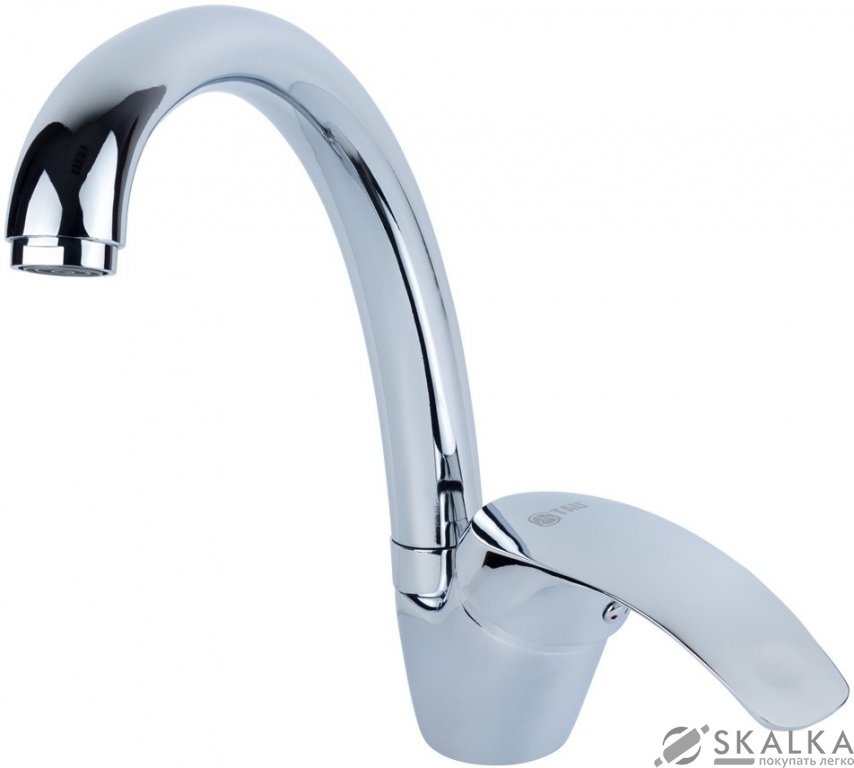 На фото Смеситель для кухни Tau SD D40 гусак ухо на гайке (SD-4B143C)