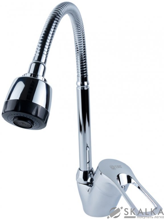 Смеситель для кухни Tau SM D40 гусак гофрированный на гайке (SM-4B644C) На фото Смеситель для кухни Tau SM D40 гусак гофрированный на гайке (SM-4B644C)