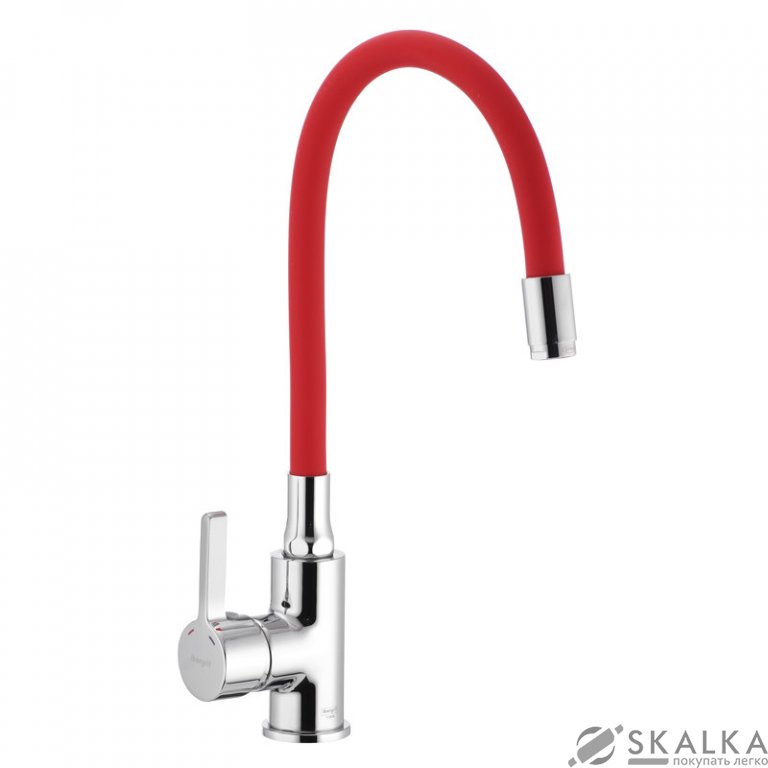 На фото Смеситель для кухни с гибким силиконовым изливом IBERGRIF M22112-1 (IB0067)